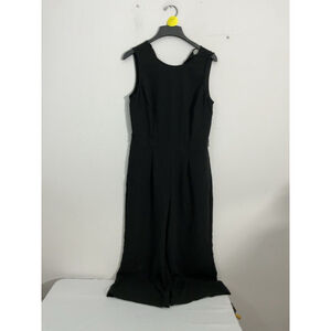 Womans Loft Size 8 Black Sleeveless Jumpsuit Zipper